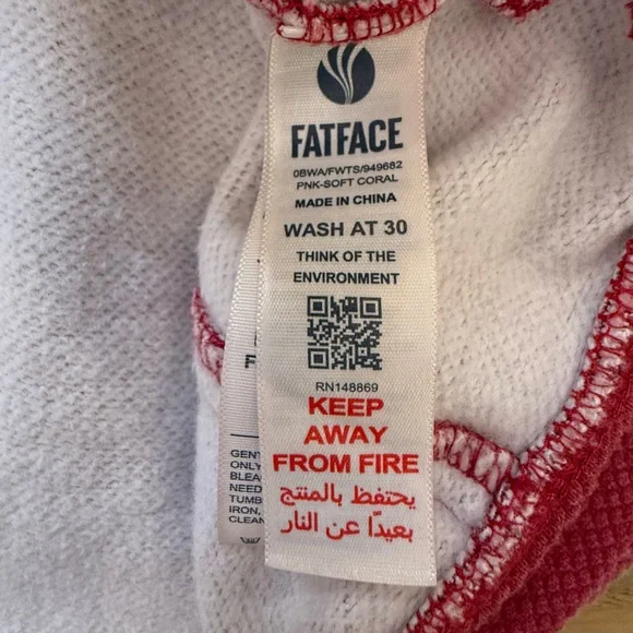 Fat Face The Airlie 1/4 Zip Sweatshirt Coral Pink Colorblock Size 8 - Picture 12 of 15